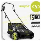 Sunjoe 15 in. 13-Amp Lawn Dethatcher with Bag