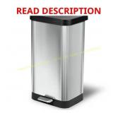 Glad 20 Gal Stainless Steel Step Can with Lid