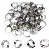 MROmax 55Pcs 15-17.5mm Stainless Steel Hose Clamps