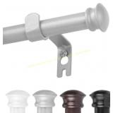 Silver Curtain Rods 30-45in with Brackets