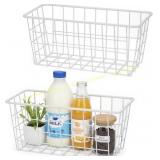 LeleCAT Hanging Kitchen Baskets, 2-Pack White