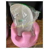 Pink Bumbo baby seat & table attachment