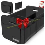 Foldable Trunk Organizer, 2 Compart, Black