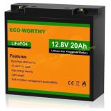 ECO-WORTHY 12V 20Ah LiFePO4 Battery w/BMS