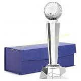 Crystal Glass Golf Trophy with Gift Box (9")