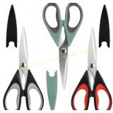 3Pcs Stainless Kitchen Scissors, 8.74" Shears