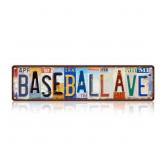 Vintage Baseball Ave Wall Decor Sign 16x4 Tin