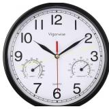 Wall Clock, Silent Sweep Movement, 8" Black