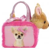 Aurora Pretty in Pink Chihuahua Plush Purse 8"