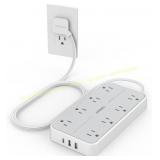 TESSAN Extension El ctrica Plana 8+3 USB Gris