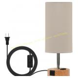 Beige Table Lamp with USB-C ports