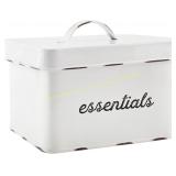 AuldHome Enamelware Tampon Holder, White