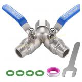 304 Stainless Hose Splitter 2-Way, 3/4" GHT