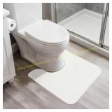 U-Shape Bathroom Mat, White 20x24, Non-slip