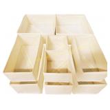 Beige Drawer Organizer 12Pcs, Dresser Dividers