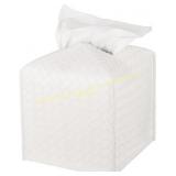 PU Leather Tissue Box Cover - White