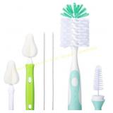 Baby Bottle Brush with Nipple Cleaner, Green