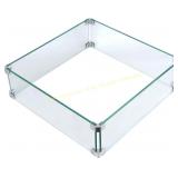 Fire Pit Wind Guard, 23.5" Glass Guard Set