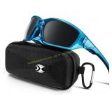 Suoso Polarized Sunglasses UV400 Wrap Around White