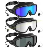 3 Pack NSSIW Swimming Goggles: Wide View