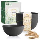 Set of 6 Wrova Black Cereal Bowls