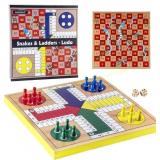 AMEROUS 12" Wooden Ludo Board Game - 2 in 1
