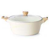 SENSARTE Ceramic Stock Pot with Lid 6.6QT