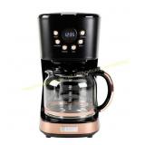 Haden 12 cups Black/Copper Coffee Maker