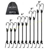 LuckyStraps 20pc Bungee Cords (6mm, 2,4,6,8 in.)