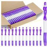 Yexiya 100 Pcs Ribbon Pen - Black Ink (Purple)