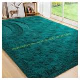 BENRON Teal Fluffy Rugs 4x6, Plush Shag Carpet