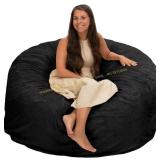 Ultimate Sack 5000 Bean Bag Chair, Black Fur