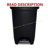 13 Gal Black Step-On Trash Can with Odor Lid