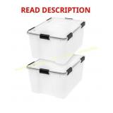 IRIS 62 Qt Plastic Storage Bins w/ Sealed Lids
