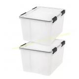 2ct. IRIS 11.5 Gal. WEATHERTIGHT Totes, Clear