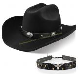 Foeran 100% Wool Western Cowboy Hat Large