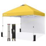 CROWN SHADES 10x10 Pop Up Canopy w/ Wall, Yellow