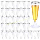 Thenshop 50 Pcs Plastic Champagne Flutes 5.5 oz Cl