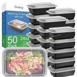 50 Pack 24 oz Meal Prep Containers with Lids