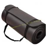 Balancefrom Black 24x68in. Yoga Mat w/ Strap