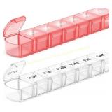 XL Pill Organizer 2 Pack, 7 Day, Jumbo Case