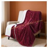 Bedsure Heated Blanket Throw 50x60 Burgundy