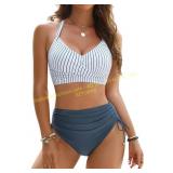 Size XL Blooming Jelly High Waisted Bikini