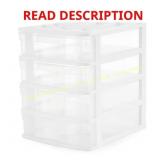 GRACIOUS LIVING Desktop & Countertop 4-Drawer Bin
