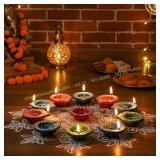 TIED RIBBONS 12 pcs Handmade Diwali Diyas