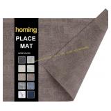 6pc Homing Faux Leather Placemats, BEIGE