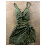 Size 3XL COCOPEAR Crossover Swimdress, Green