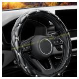 YOGURTCK Diamond Leather Wheel Cover - Black