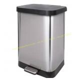 GLAD 13 Gal Stainless Step Can with Lid