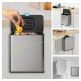 Stainless Steel Hanging Trash Can with Lid